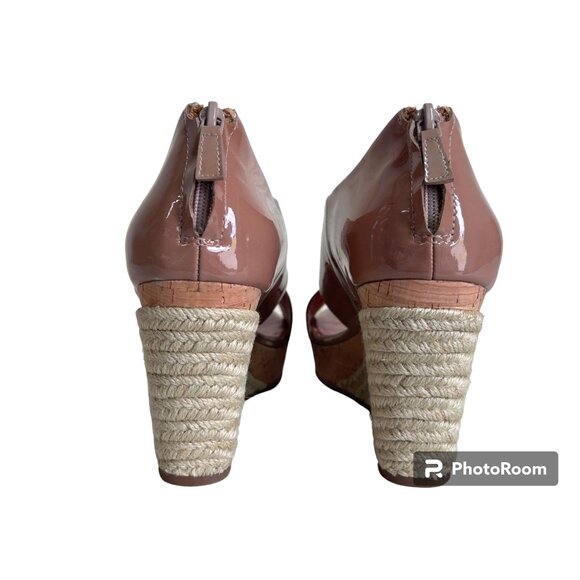 Cole Haan Nike Air Open Toe Leather Wedge Espadrille in Taupe - Sz 9.5 - Picture 5 of 7